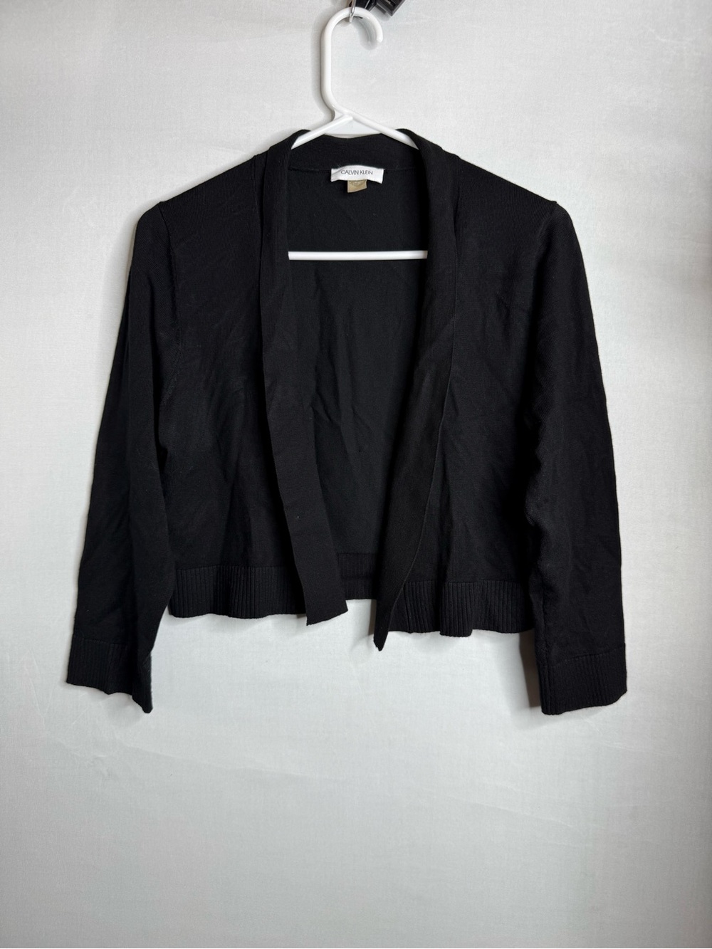 Calvin Klein Black Open Front Long Sleeve Cardivan Sweater Womens Size M A9 433